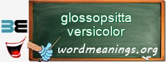 WordMeaning blackboard for glossopsitta versicolor